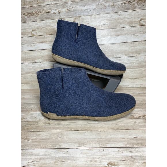Glerups Ankle Boots Unisex EU 40 US Men’s 7.5 / Women’s 9.5 Blue Wool Slippers